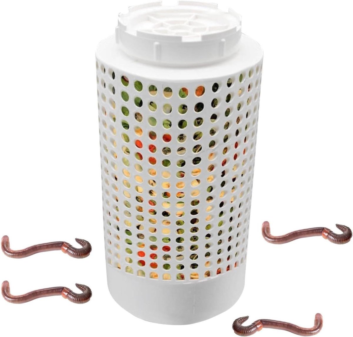 Compostbak Bodem - Compostbakken Tuin - Organisch Afval Verwerken - Geoptimaliseerde Waterstroom - 22.1 x 13.1 x 7.7 cm - Wit
