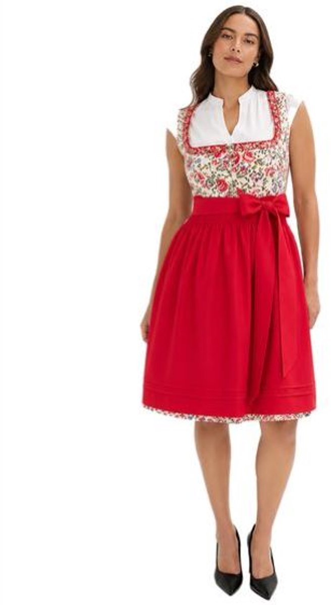 Dirndl | 2 delig | Dames | Rood – Wit | Oktoberfest | Duits Feesten | Maat 44