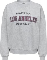 Jacqueline de Yong Trui Jdymesa Life L/s O-nk Emb Sweat Jrs 15370526 Light Grey Mela/los Angeles Dames Maat - L