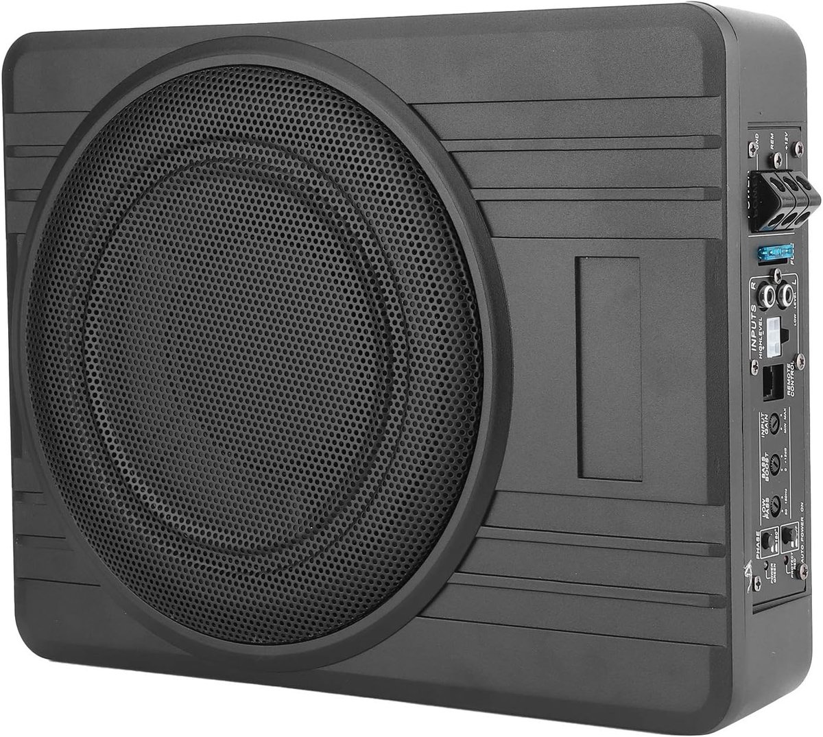 Onderstoel subwoofer - Auto audio - Muziek luisteren - Ruimtebesparend ontwerp - 25 cm - Zwart