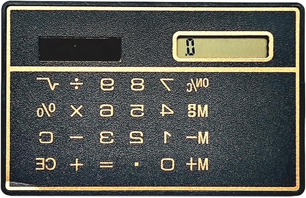 Rekenmachine op zonne-energie - 8 cijfers display - Dagelijkse berekeningen - Groot LCD-scherm - Zakformaat - Grijs