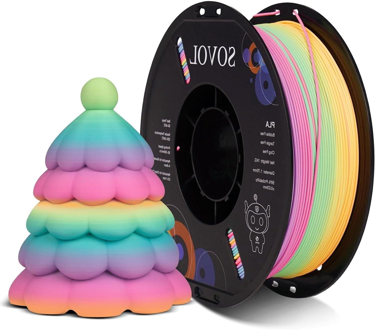 PLA Filament - 3D Printer Draad - Creatief Printen - Mat Kleurverloop - 1.75 mm - Regenboog
