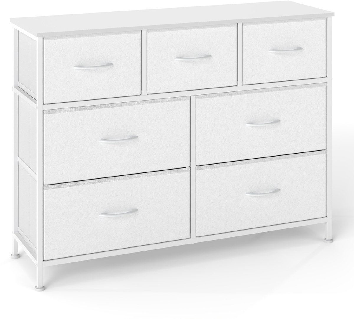 Commode - 7 Stoffen Lades - MDF en Staal - Opbergkast voor Slaapkamer en Hal - Vintage Design