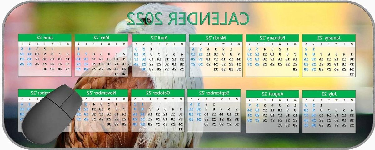 Kalender Muismat - Bureau Onderlegger - Bureau Organisatie - XXL Formaat - 75x30 cm - YT12