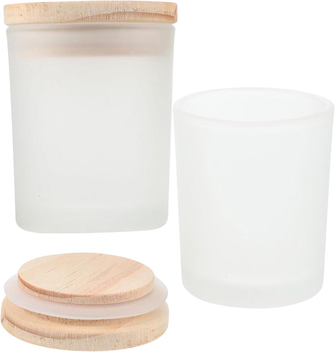 Kaarsbekers Set - Opslag Potten - Geurkaarsen Maken - Glazen Container - 5.2x6.8CM - Zwart