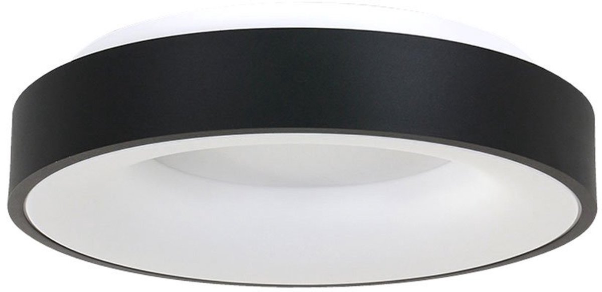 Steinhauer Plafonnier Ringlede Ø38cm Zwart - Modern Design - Steinhauer - Kunststof, Metaal, Elektronica - Geschikt voor Binnen Wit / Zwart