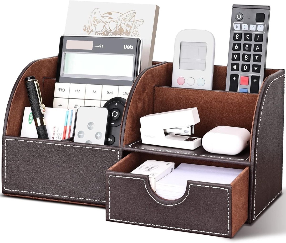 Elegante PU Leren Bureau Organizer Set met Pennenhouders en Opbergtas voor een Nettere Werkplek