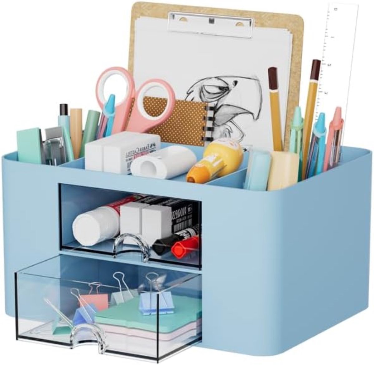 MKSS® Ladenkastje Bureau Orgenaizer - Bureaukast - Ladeblok - Lichtblauw