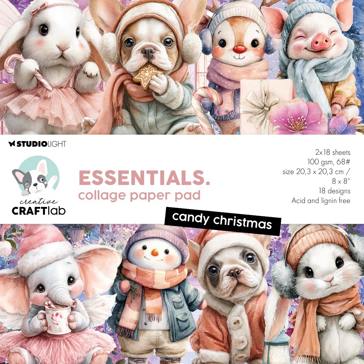 Collage paperpad Candy christmas - Essentials nr. 497
