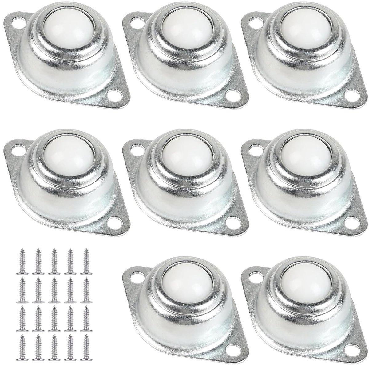 8 Stuks Zelfklevende Balrollers 16mm met M3 Schroef, 360 Graden Ball Transfer Eenheid voor Goederen en Keukenapparatuur, Ideaal voor Industrieel Gebruik