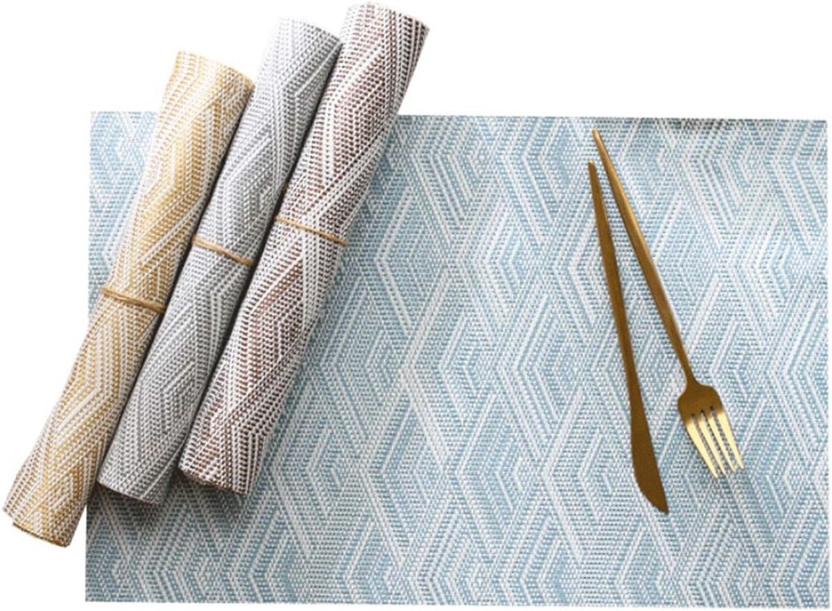 Waterdichte en antislip placemats van geweven vinyl, set van 4 - Ideaal voor elke tafel
