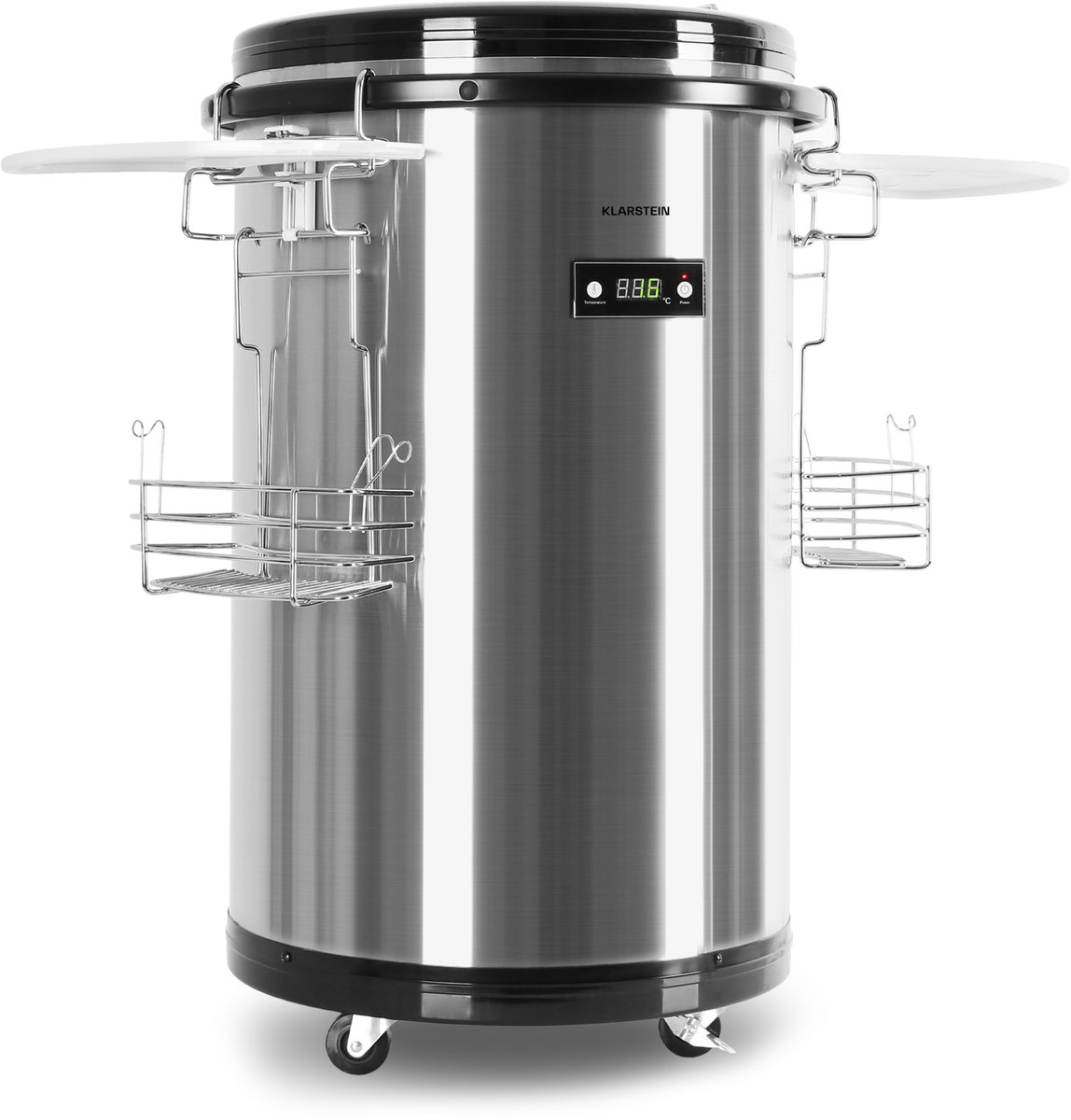 Klarstein Mr. Barbot Minibar, Mini Koelkast, Drankkoelkast, Vatvormige Koelkast, Energieklasse F, 50 L, Diameter ca. 50,8 cm, ca. 24 kg, Nauwkeurige Temperatuurregeling via LCD-display