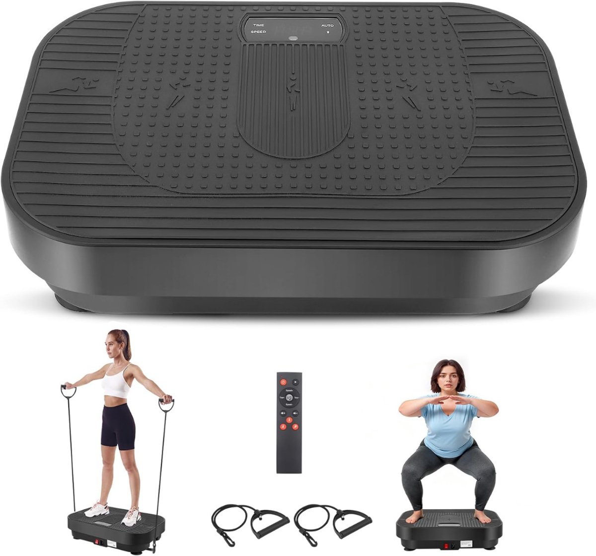 RWB® Trilplaat - Trilplaat Fitness - Trilplaat Voor Benen Bloedsomloop - Zwart - 12cm x 48cm x 12cm