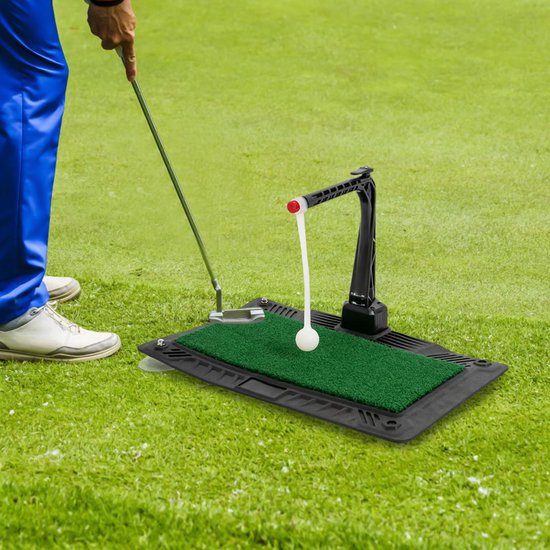 Golf Swing Trainer - Voor het verbeteren van je golfswing binnen en buiten - verstelbare hoogte en oefenmat voor trainingsdoeleinden - 90,0 × 60,0 × 5,0 cm - zwart, groen en oranje - kunststof en rubber van GOLF — afbeelding 5