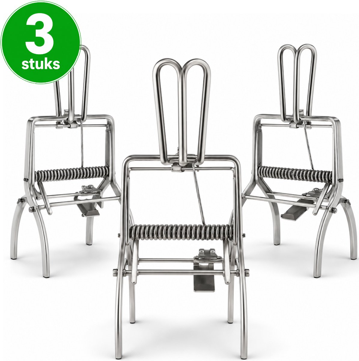 Mamosta® - Mollenklem - Mollenverjager - Mollenbestrijding - Professionele Mollenklemmen - Mollenvanger - Mollenvallen - Mollenval Verzinkt - 3 stuks