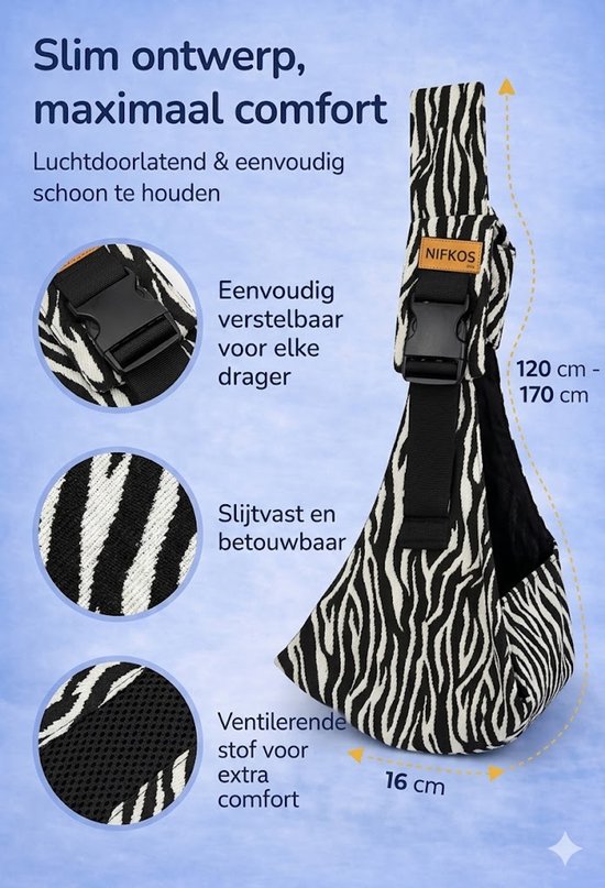 Nifkos - Ergonomische Baby Draagzak leopard - Premium Peuter Carrier - Hoge Kwaliteit