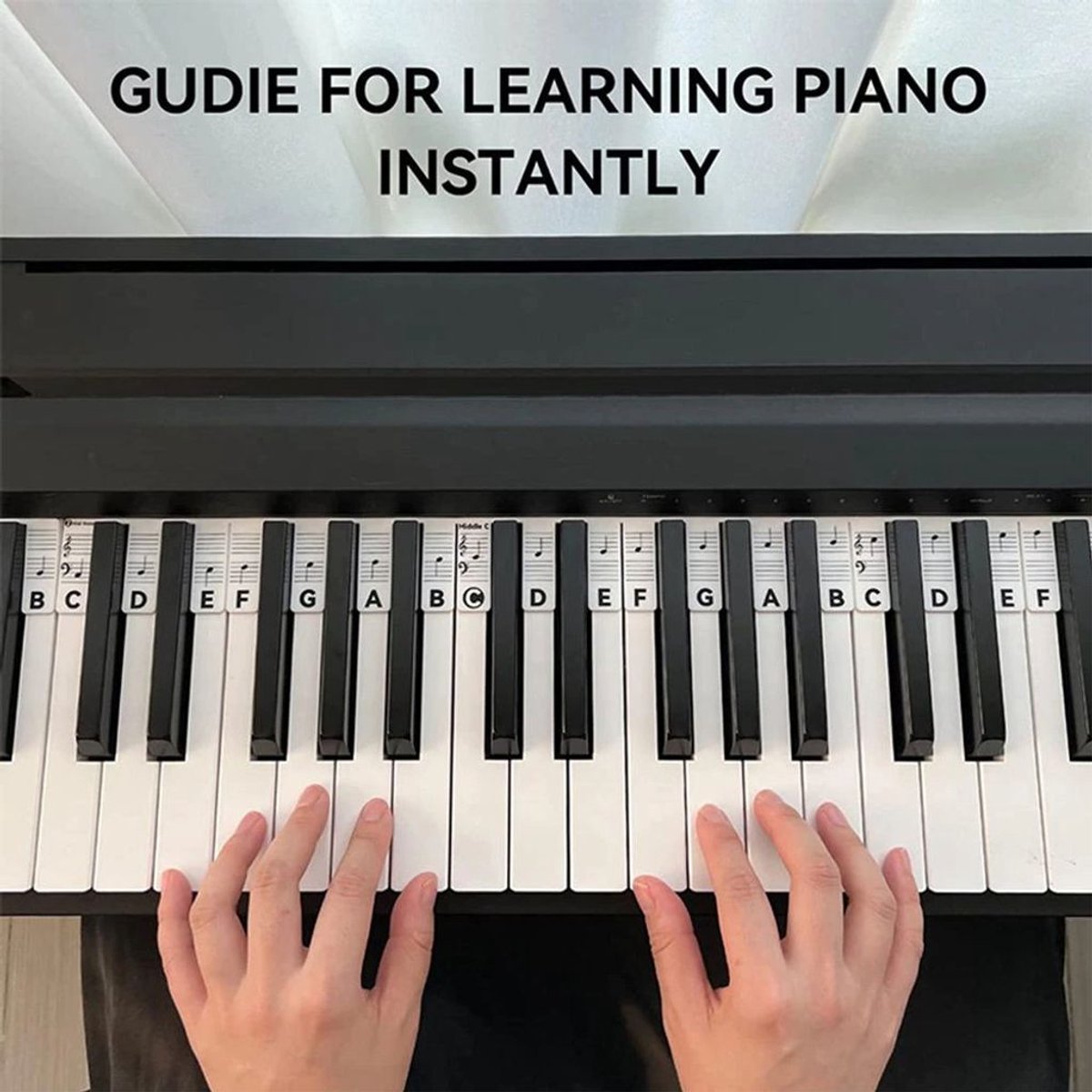 Verwijderbare piano-/keyboardnotenstickers, 61 toetsen, siliconen thumbnail 2