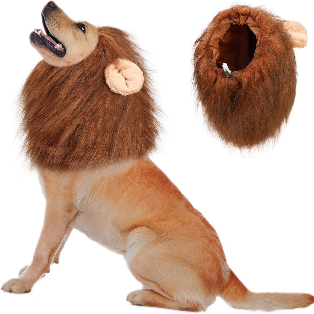 Aanpasbare Halloween Kostuum voor Honden met Leeuwenkap - Geschikt voor Middelgrote Honden, Comfortabel en Levensachtig Design