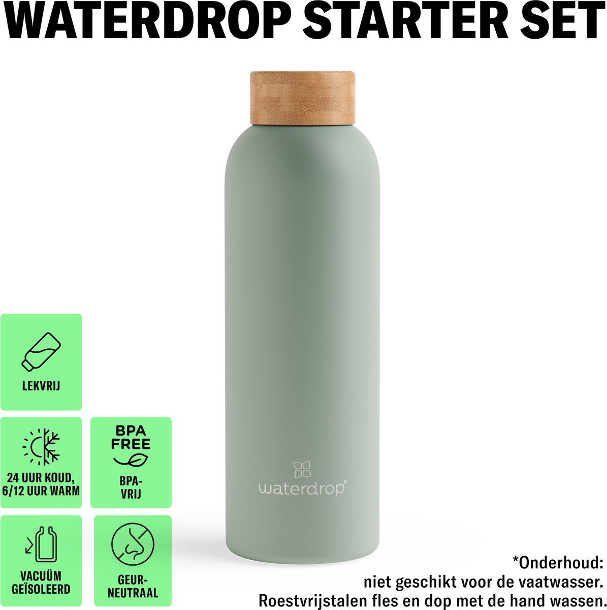 waterdrop Starterset Metalen - Mat Olijf thumbnail 3
