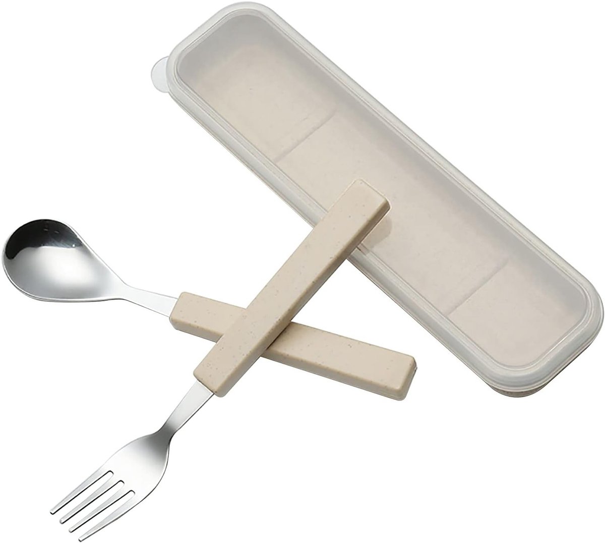 2-delige Kinderen Bestek Set van RVS 18/10 met Travel Case - Zilveren Lepel en Vork Set voor Peuters en Kinderen, Duurzaam en Veilig Kindservies