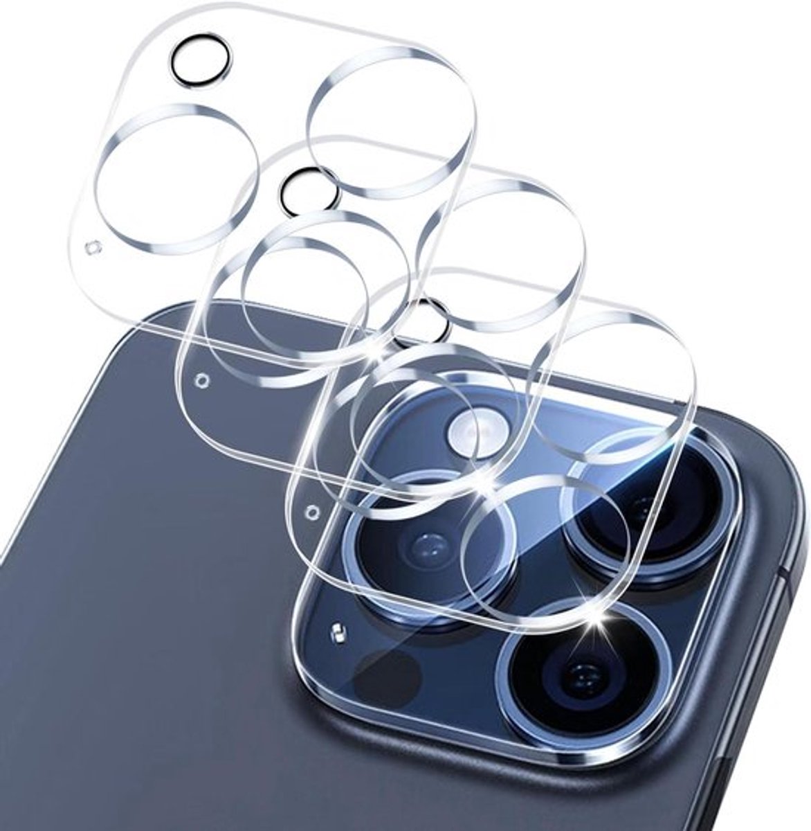 Camera Bescherming voor iPhone 15 Pro/15 Pro Max - 3 Stuks - Pantserglas - Hoge Resolutie - Eenvoudige Installatie