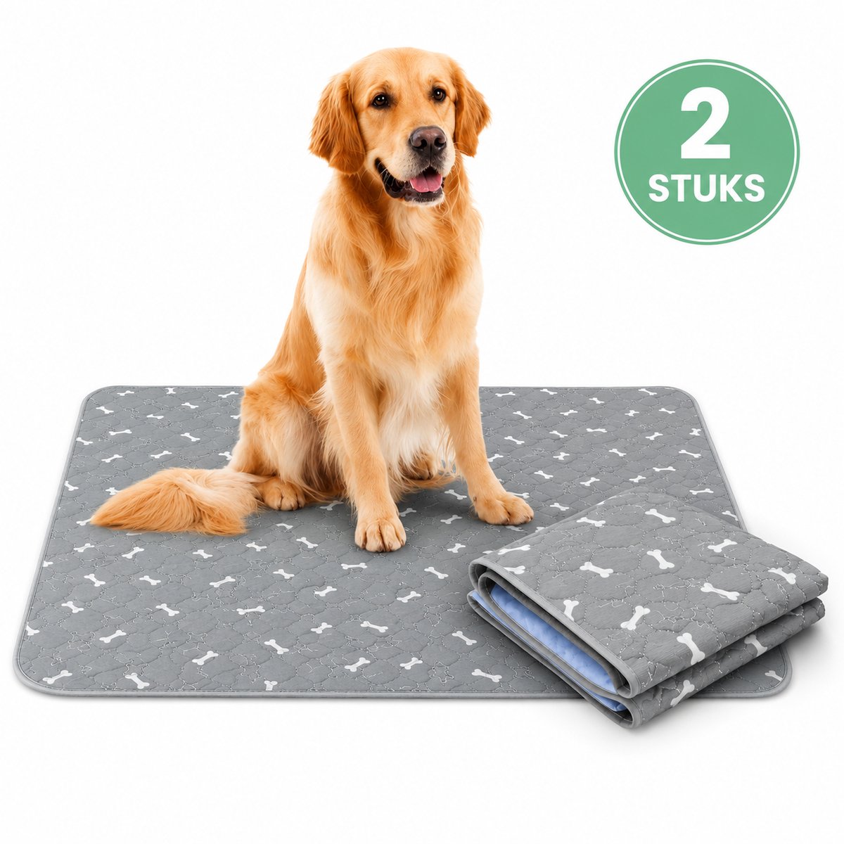 Geweo Puppy training pads -2 Stuks- Wasbare puppy pads - Hondentoilet - 80*90cm - Puppy - Plasmat