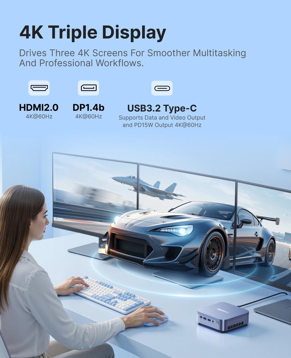 ACEMAGIC M5 Mini PC - Intel Core i9-14900HX - 32GB DDR4 1TB SSD - Mini Computers (5.8GHz, 24C/32T) - Mini Desktop PC - Windows 11 Pro - WiFi6 - 55W TDP — afbeelding 7