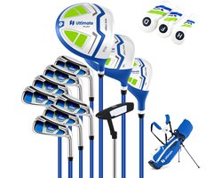 COSTWAY Ensemble complet de clubs de golf pour hommes, ensemble de clubs de golf de 9/11 pièces pour droitier avec housse de pluie, ensemble de golf avec 1 driver et 3 bois de parcours & 4 hybride & 6/7/8/9/P fer & putter