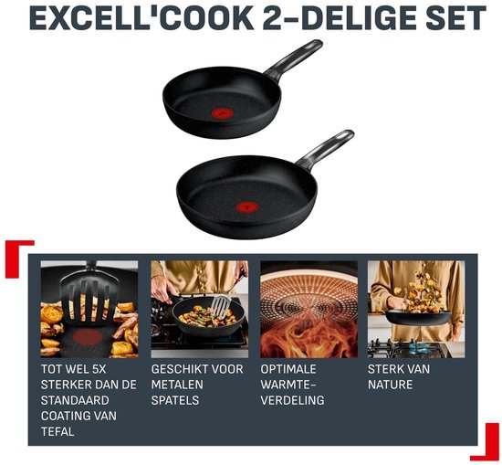 Tefal Excell'Cook Koekenpannenset 24 + 28 cm