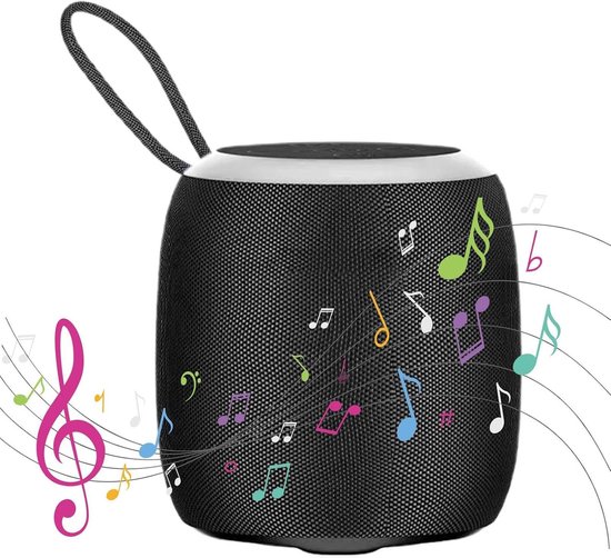 carmdering - Kleine Draadloze Luidspreker - Compacte Speaker - Draagbare Bluetooth Speaker - RGB Verlichtingseffect - Lange Batterijduur - Duurzame Kunststof - Weerbestendig Ontwerp - Ideaal Voor Reizen En Buiten - 1 Stuk-zwart van Carmdering — afbeelding 4