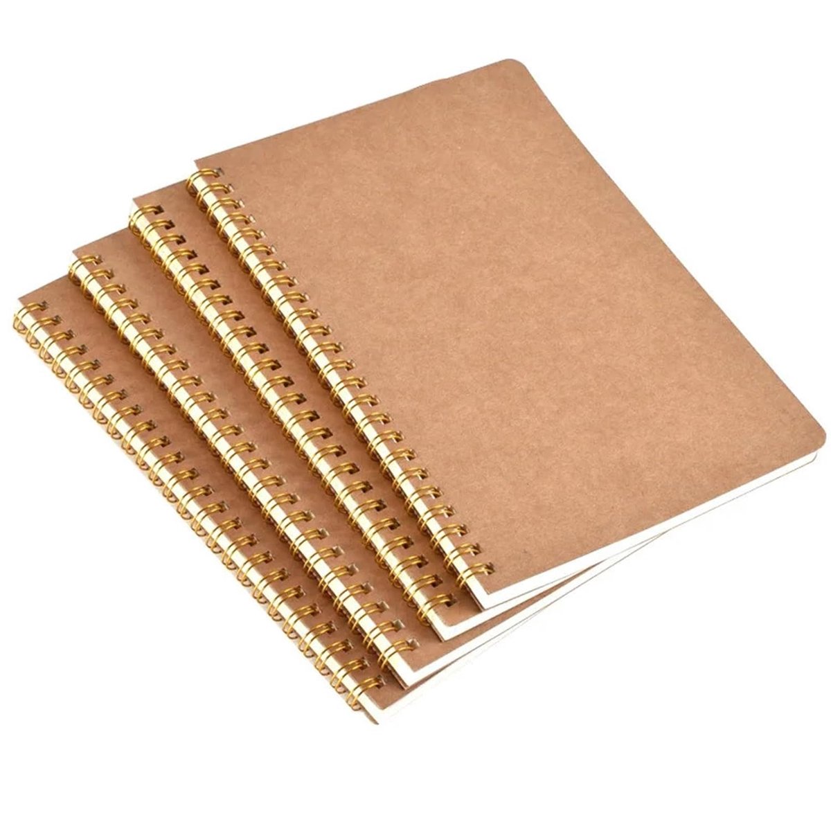 Notitieboekje – 4 Stuks A5 Notitieboeken Met Lijntjes – Kraftkaft – Planner voor School en Kantoor