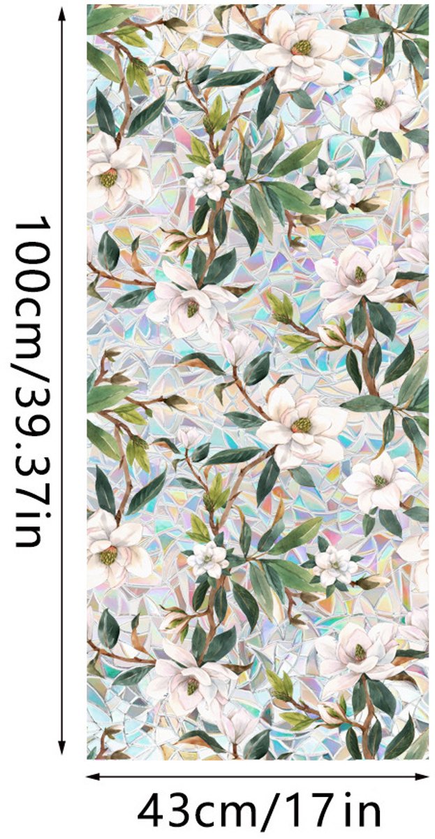 3D Regenboog Raamfolie- Anti-Inkijk - Isolerend & Zonwerend - 43x100cm – Statisch - Prisma Bejuweled EffectXCBL005