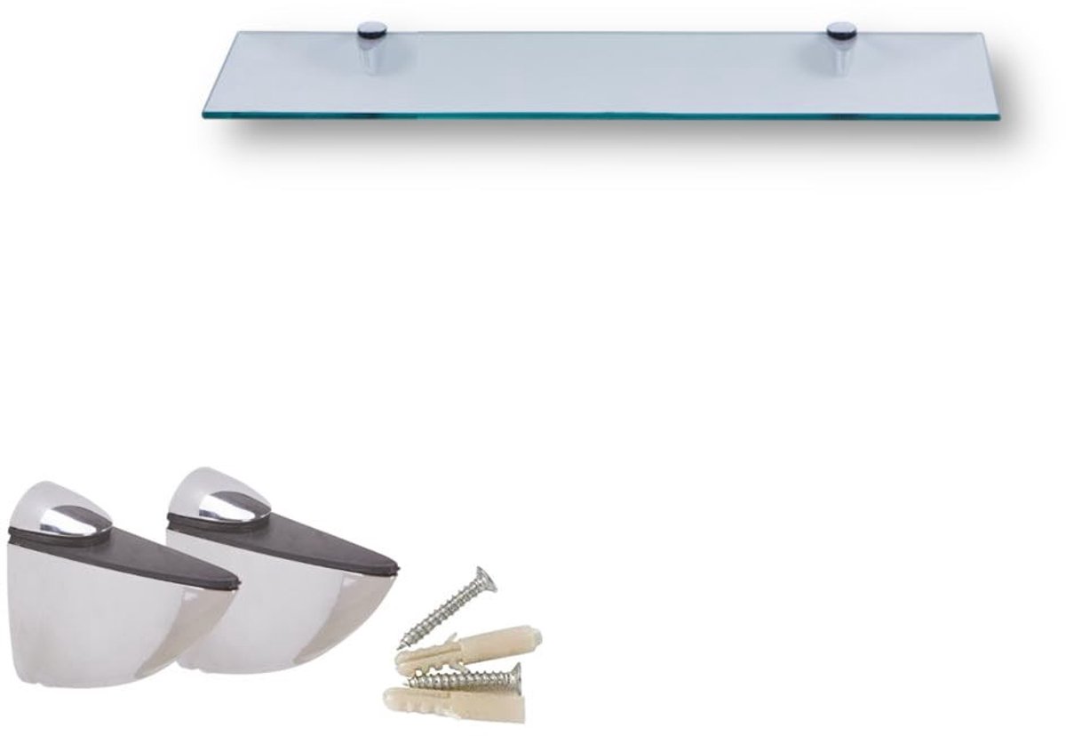 Dailygoods - Dailygoody - Glazen Wandplank - Doucheplank - Sterk en Veilig - Helder Glas - Plank voor Badkamer - Perfect voor Organisatie
