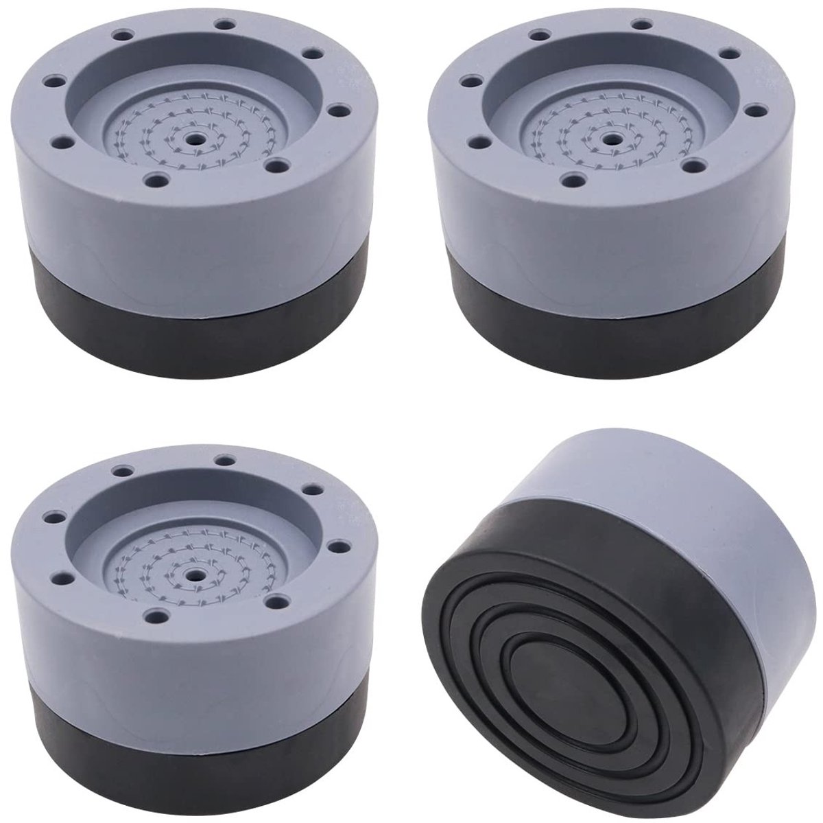 Dailygoods - Dailygoody - Anti-vibratie pads - Wasmachine stabilisatoren - Geluiddichte ondersteuning - Grijs - Wasmachine voeten - Geschikt voor drogers - 4 stuks