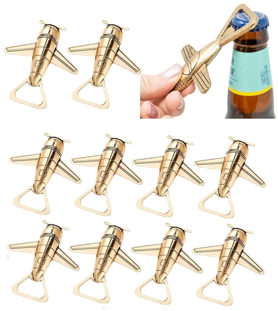 Dailygoods - Dailygoody - Vliegtuig bieropener - Cadeau voor bierliefhebbers - Metalen schroevendraaier - Perfect voor thuisgebruik - Uniek Europees huwelijkscadea...