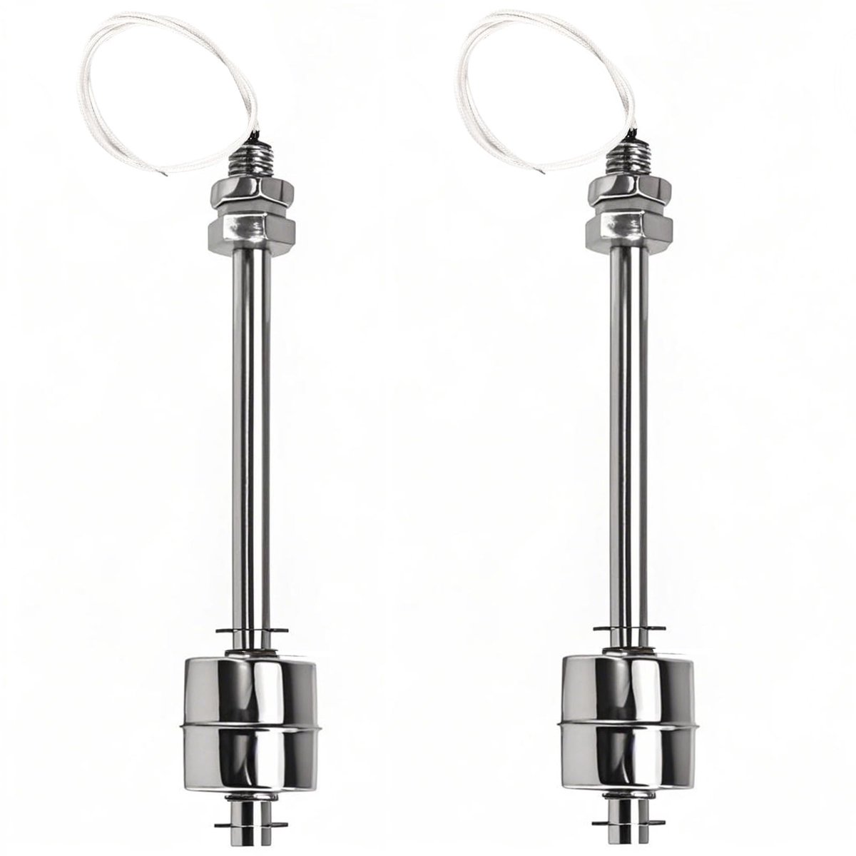 Dailygoods - 2 Stuks Roestvrijstalen Vlotterschakelaar voor Waterniveausensor