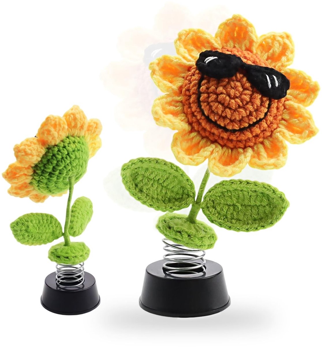 Dailygoods - Geweven Zonnebloem Dashboarddecoratie voor Auto