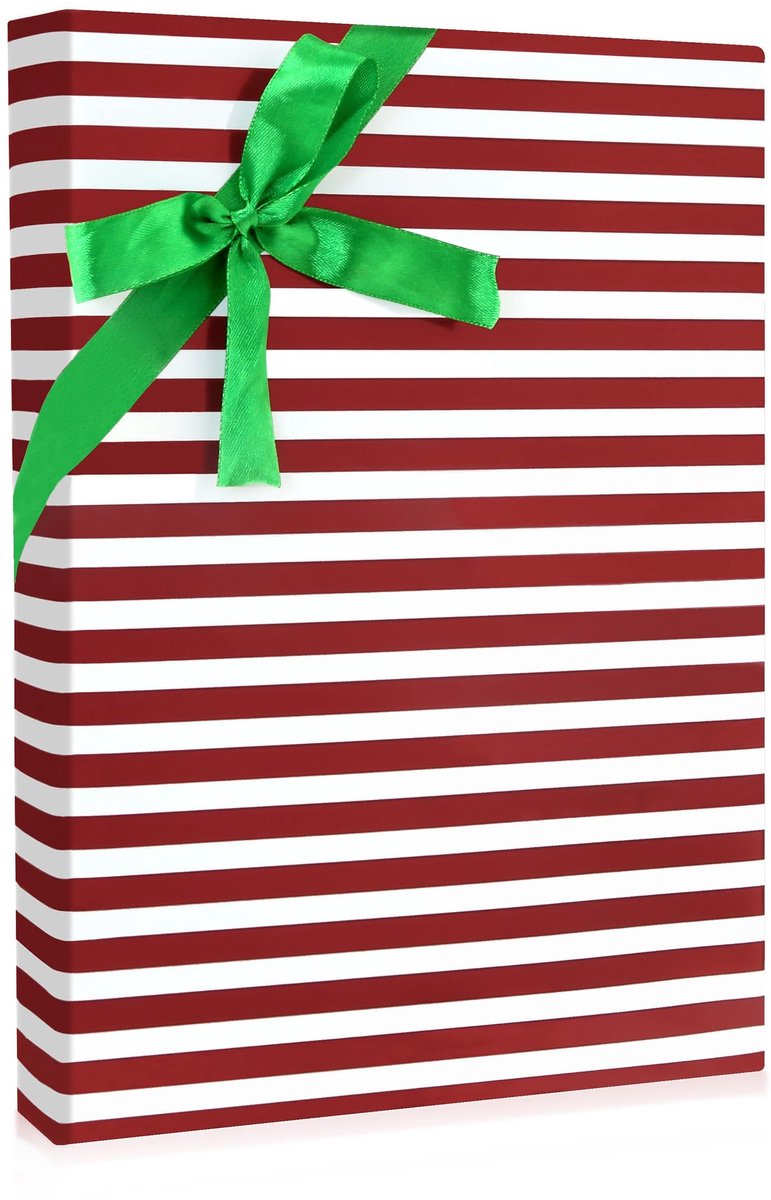 Dailygoods - Holografisch Inpakpapier Rood en Wit voor Feestdagen