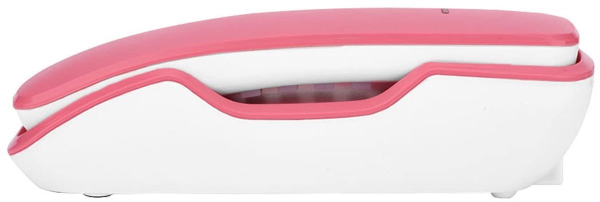 Dailygoods - Dailygoody - Wandtelefoon - Retro Telefoon - Elegante Slanke Wandtelefoon - Roze - Vaste Telefoon - Voor Thuiskantoor en Hotel - Met Pauze-/Mute-Functi