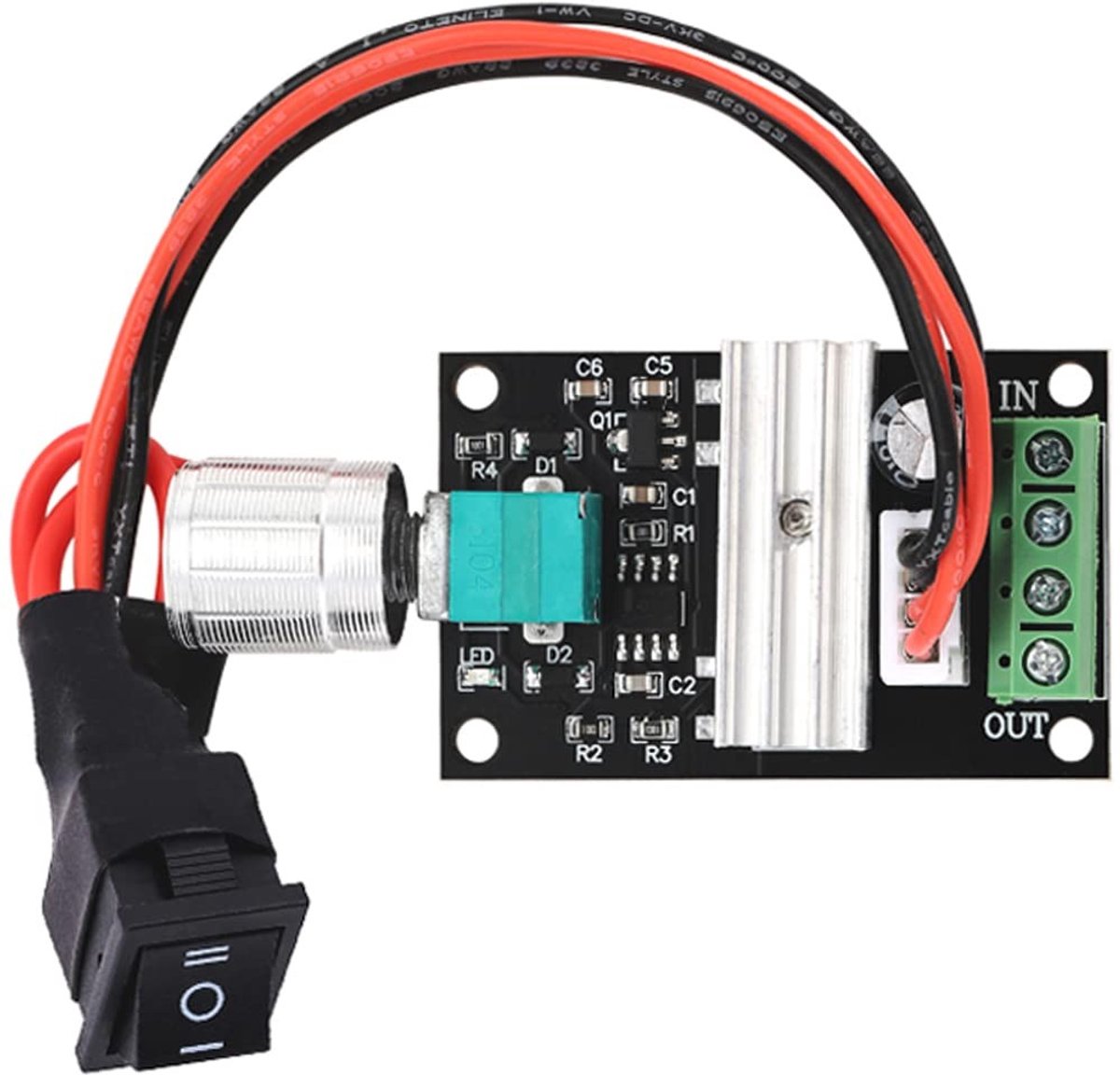 Dailygoods - Dailygoody - DC Motor Snelheidsregelaar - Verstelbare Omkeerbare Motor Driver - Compact Formaat - Geschikt voor 6V 12V 24V - Ideaal ...