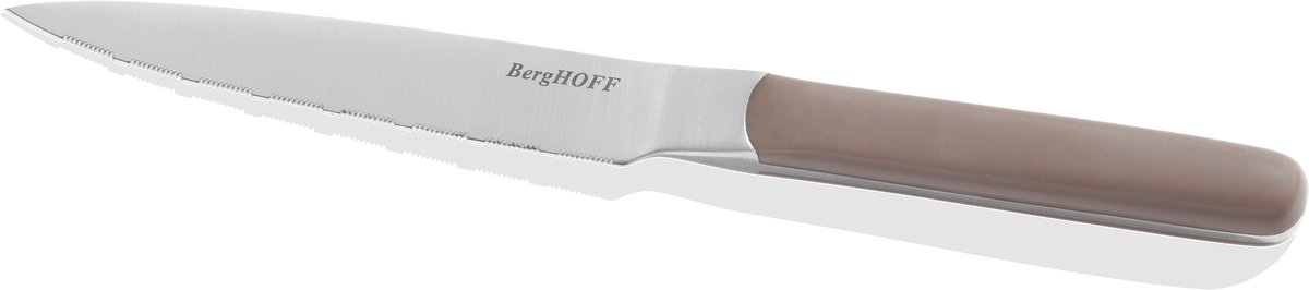 BergHOFF Home Elements Kartelmes 11,5 cm – Broodmes, Tomatenmes & Citrusmes voor Brood, Fruit & Groenten – Vlijmscherp RVS, Ergonomisch Handvat & Vaatwasbestendig Mes – Aubergine