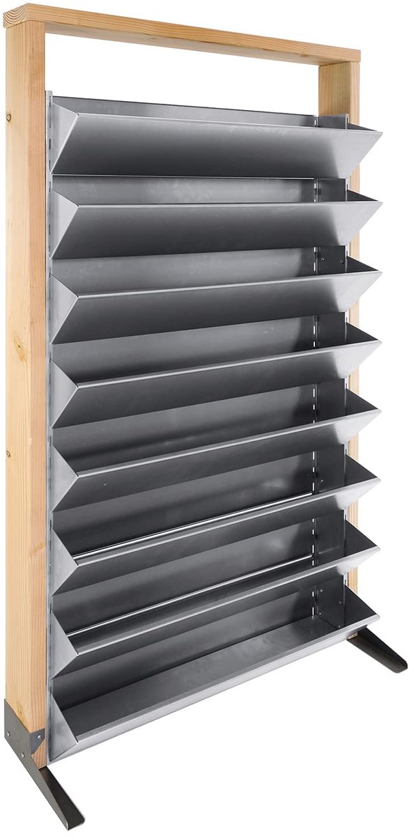 Bellissa INALTO L8 - Verticaal verhoogd plantenrek met 8 bakken - 100 x 32 x 180 cm - Douglas hout en verzinkt staal