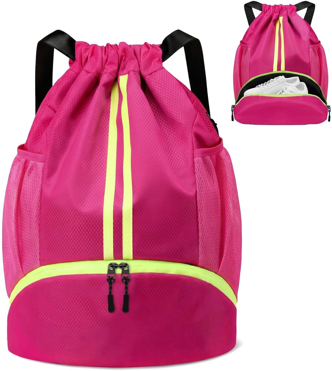 Dailygoods - Gymtas met Trekkoord en Schoenenvak voor Dames