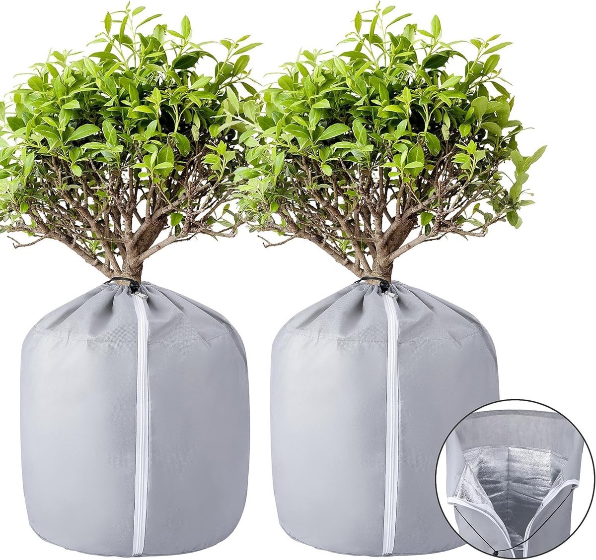 Dailygoods - Dailygoody - Thermo-potbescherming - Vorstbescherming - Dubbellaags en waterdicht - 40 x 35 cm - Beschermzak voor potplanten - Ideaal voor winterse om..