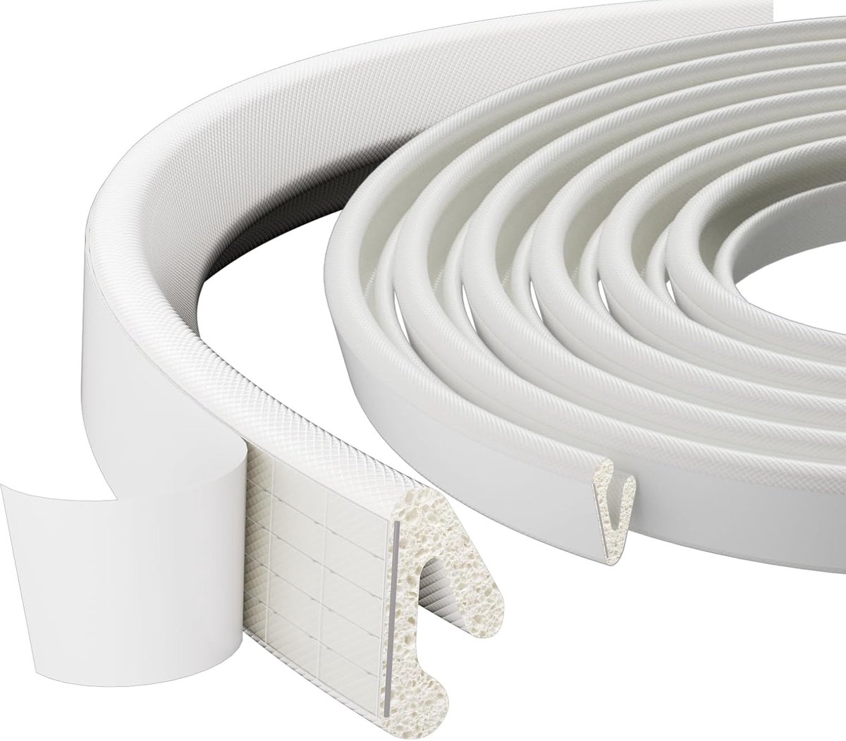Ulisem - Tochtstrip - Zelfklevend v-vormig schuim - 6 meter - Wit - 0.6-2 cm aanpassing - Geluiddempend en energiebesparend - Eenvoudige installatie - Voor deur en raam
