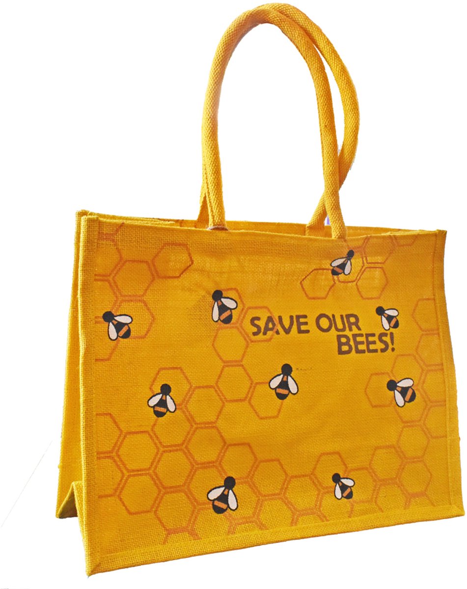 Juten boodschappentas ‘Save our Bees’