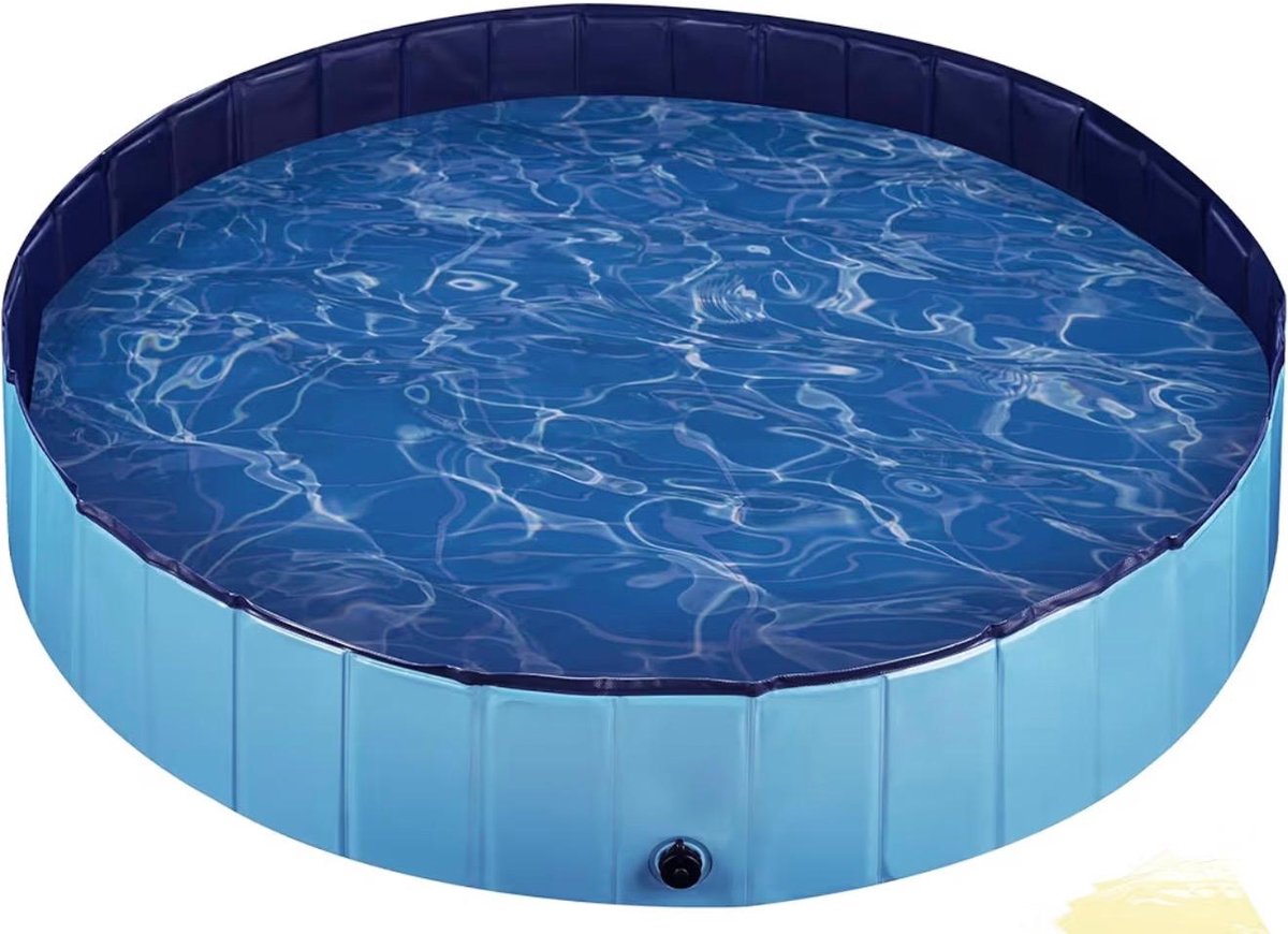 BIXc® - hondenzwembad 162 x 32 cm antislip - opvouwbaar zwembad voor honden van PVC - hondenbad met verstevigde randen - draagbaar zwembad voor honden