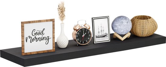 Foto: Nolad wandplank wandrek boekenplank industrieel zwevend 90 x 23 6 x 3 5cm inc bevestigingmaterialen zwart