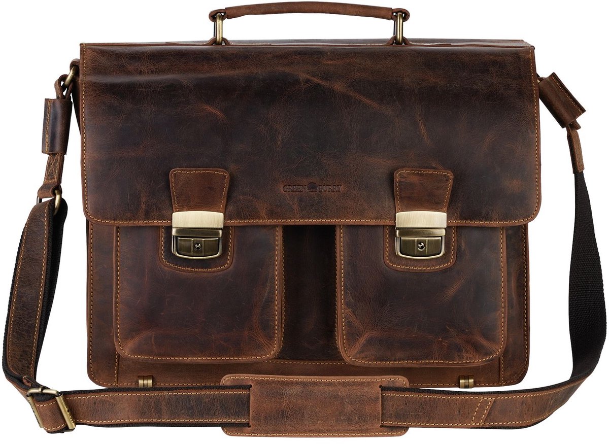 GREENBURRY business tas Vintage Business Bag Brown bruine