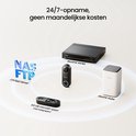 Zwarte Reolink deurbel met NVR, Hub en microSD-kaart, toont opslagopties.